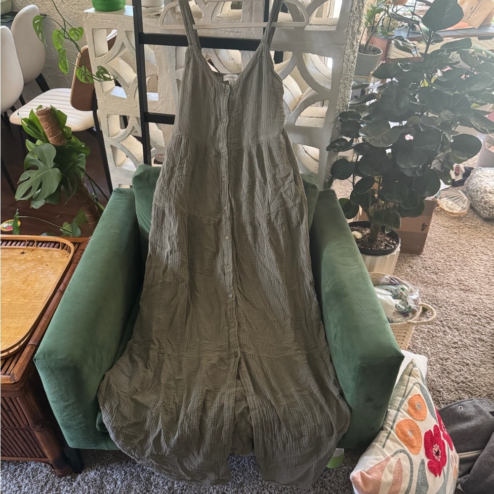Elegant Olive Green Maxi Dress